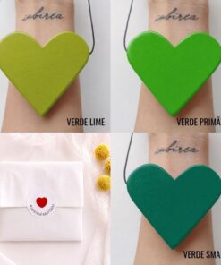 Colier Inima Lemn - nuanțe de verde