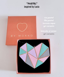 Colier Inima Geometrica - Pastel